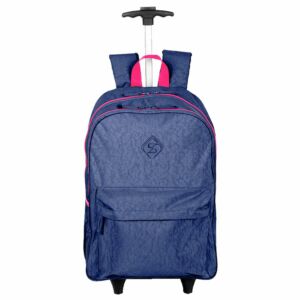 Mochila de rodas azul neon