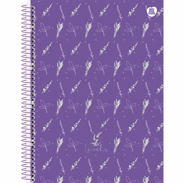 Caderno Universitário 1 Matéria  Lavander 80 Folhas