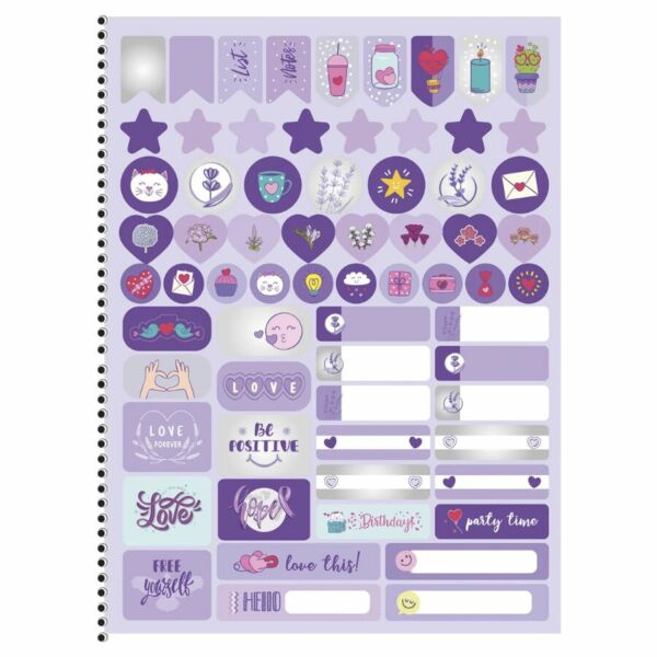 Caderno Universitário 1 Matéria  Lavander 80 Folhas - Imagem 2