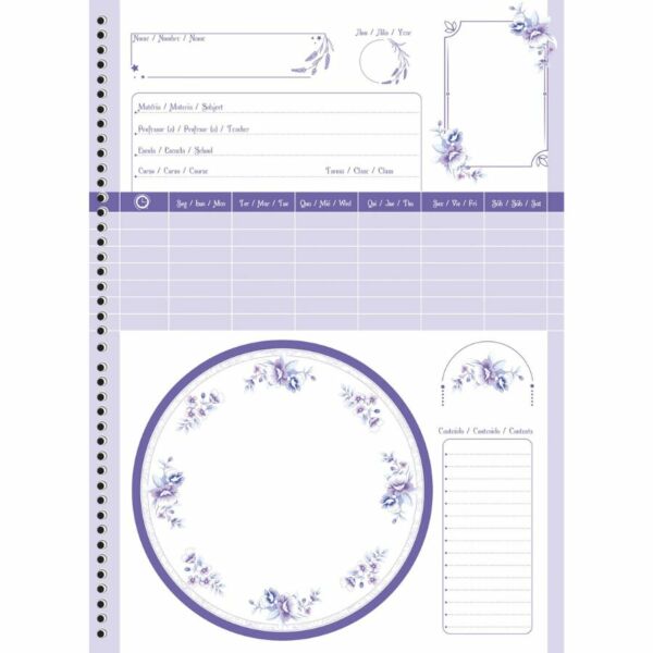 Caderno Universitário 1 Matéria  Lavander 80 Folhas - Imagem 3