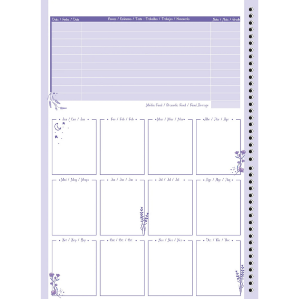 Caderno Universitário 1 Matéria  Lavander 80 Folhas - Imagem 4