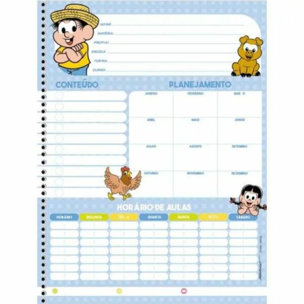 Caderno Chico Bento 80 Folhas 1 Matéria São Domingos - Imagem 6