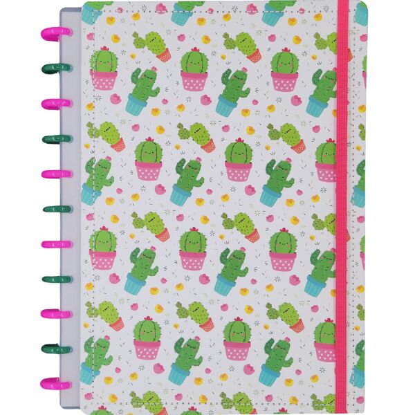 Caderno universitário Diskô Cactus 1 matéria 80 folhas 28cm x 21cm x 1,6cm