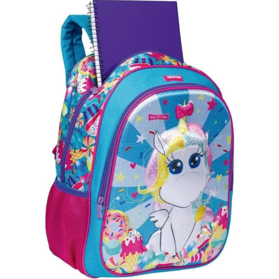 Mochila Escolar Sestini Unicórnio 3D - Imagem 4