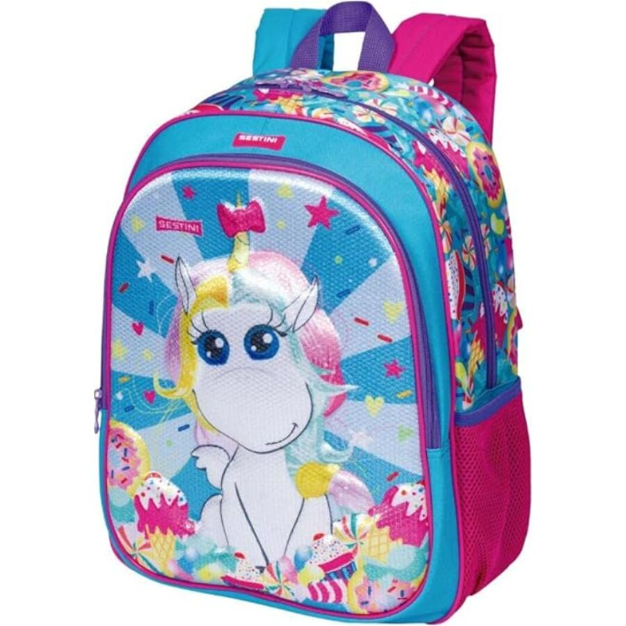 Mochila Escolar Sestini Unicórnio 3D - Imagem 2