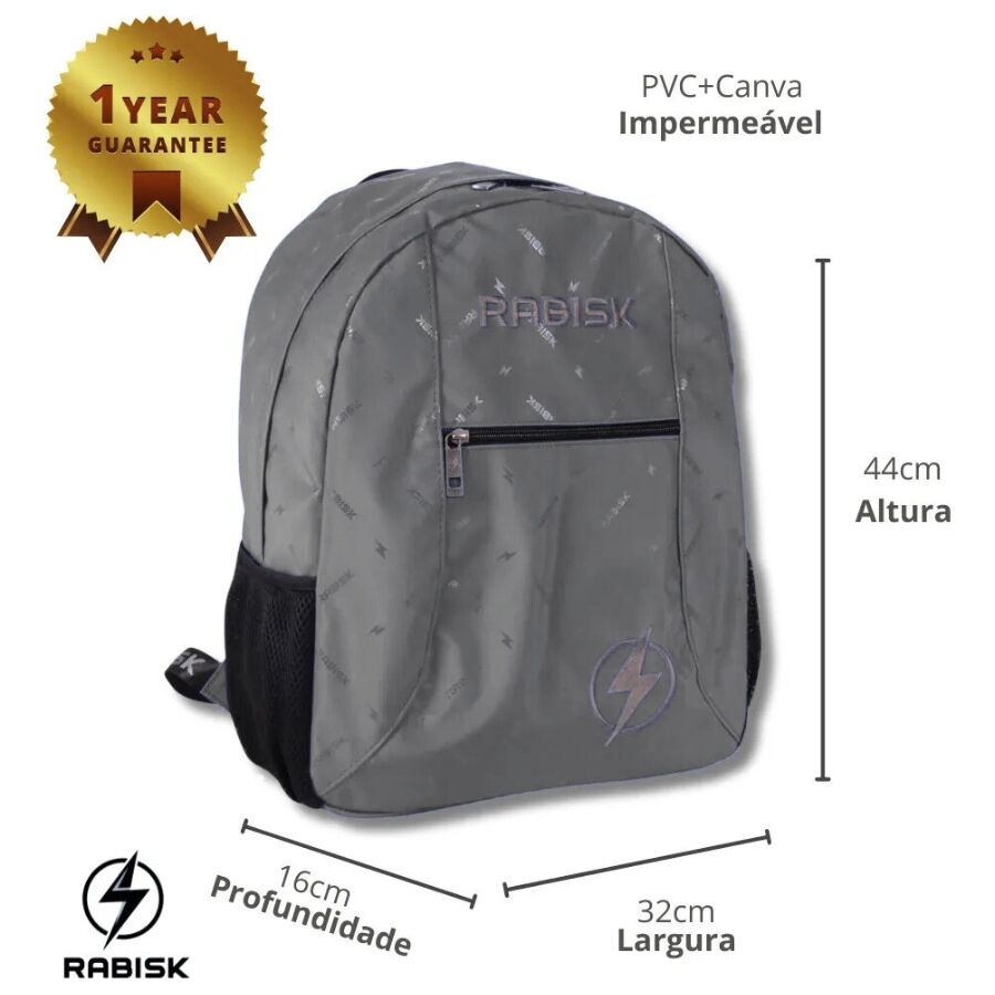 mochila Rabisk Cinza RK2490 - Imagem 2