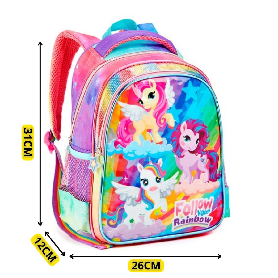 mochila rainbow infantil Fem DL1712 - Imagem 3