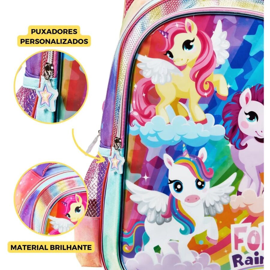 mochila rainbow infantil Fem DL1712 - Imagem 4