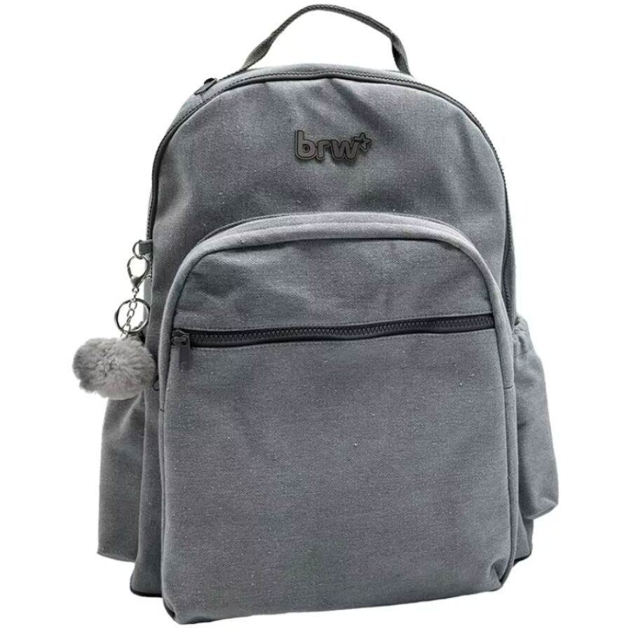 Mochila BRW Jean Cinza 2 compartimentos