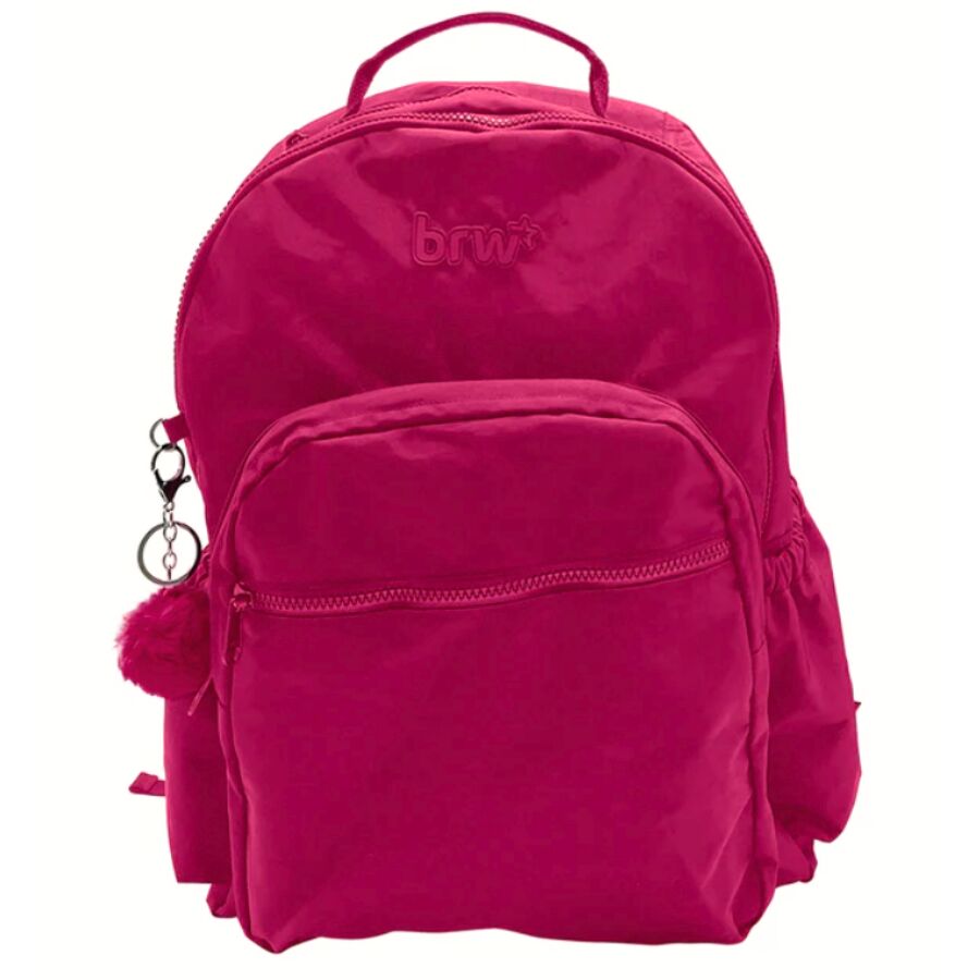 Mochila BRW Nylon Rosa 2 compartimentos