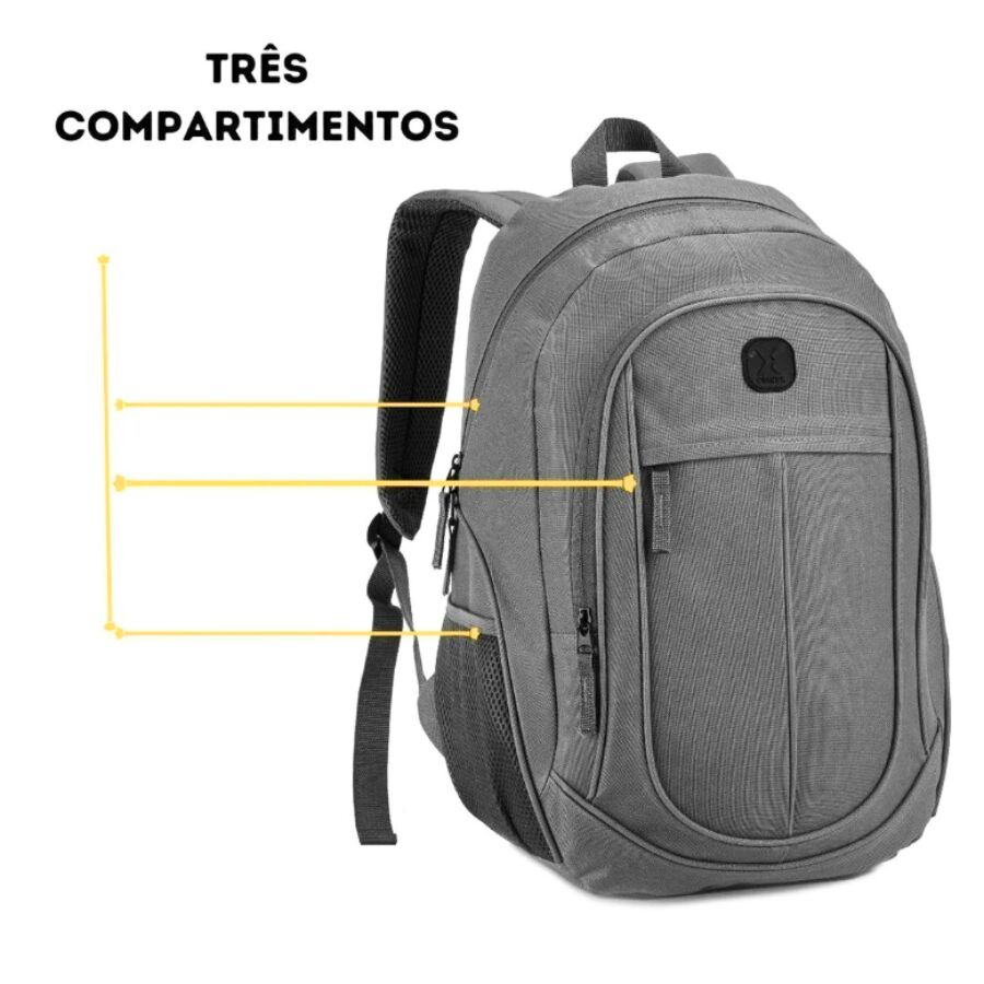 mochila Denlex DL1612 Cinza - Imagem 3