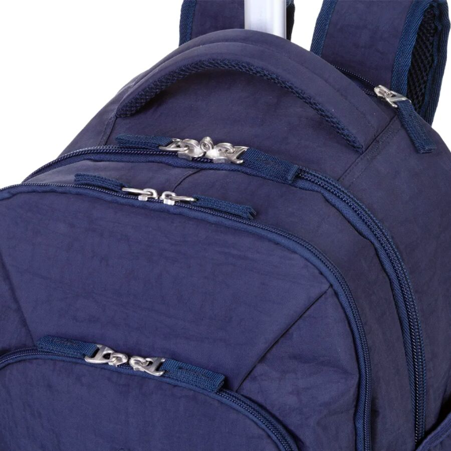 Mochila Rolling Crinkle Azul escuro 2 rodas - Imagem 4