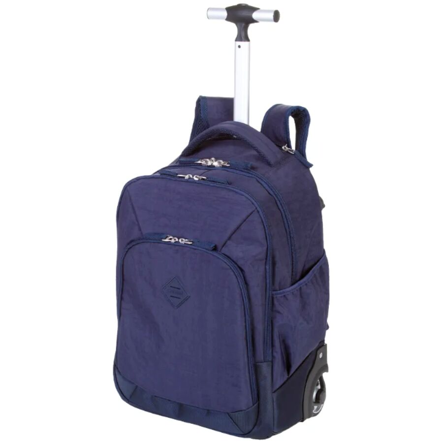 Mochila Rolling Crinkle Azul escuro 2 rodas - Imagem 5