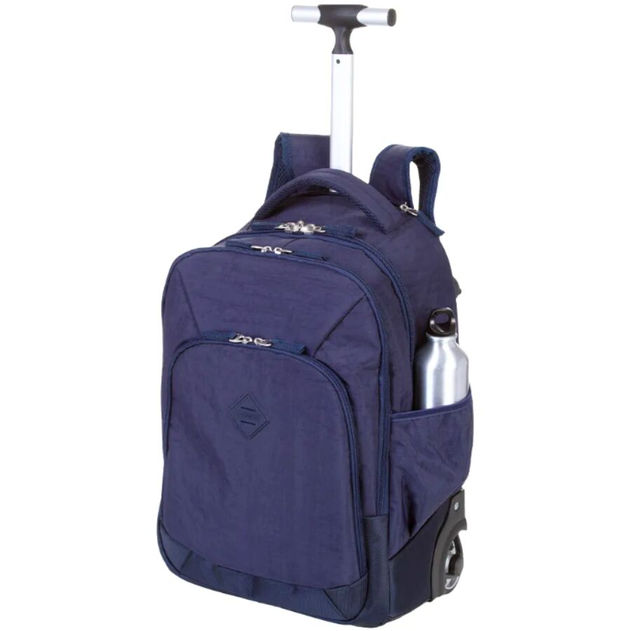 Mochila Rolling Crinkle Azul escuro 2 rodas - Imagem 6