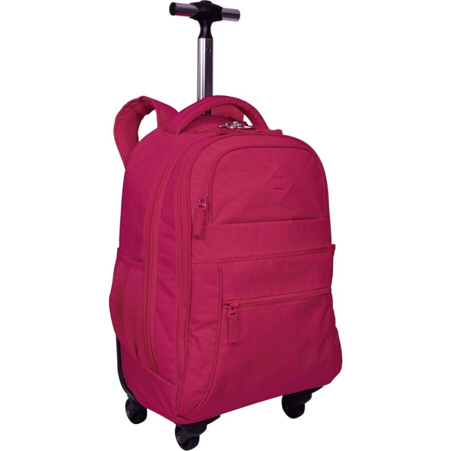 Mochila Rolling Crinkle Pink 4 rodas - Imagem 2