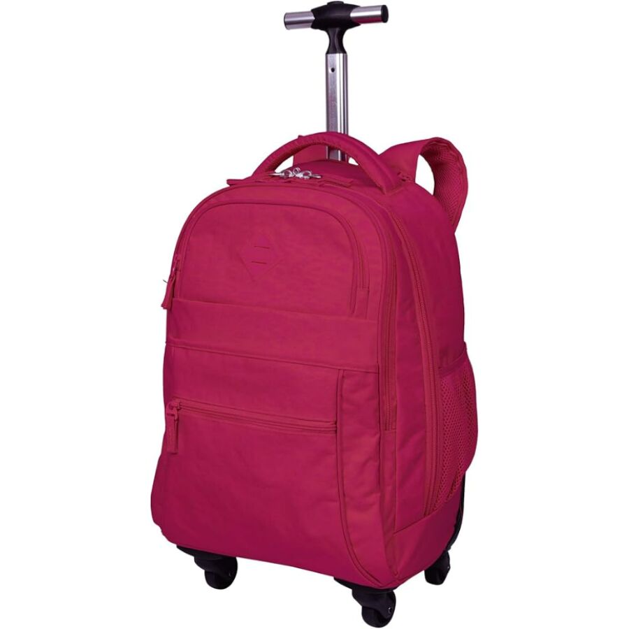 Mochila Rolling Crinkle Pink 4 rodas - Imagem 3