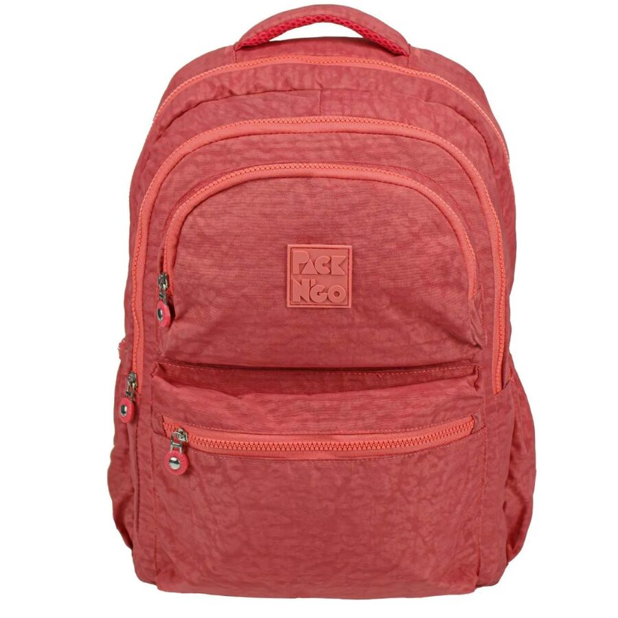 Mochila Crinkle Salmao Pack N'Go 2 compartimentos