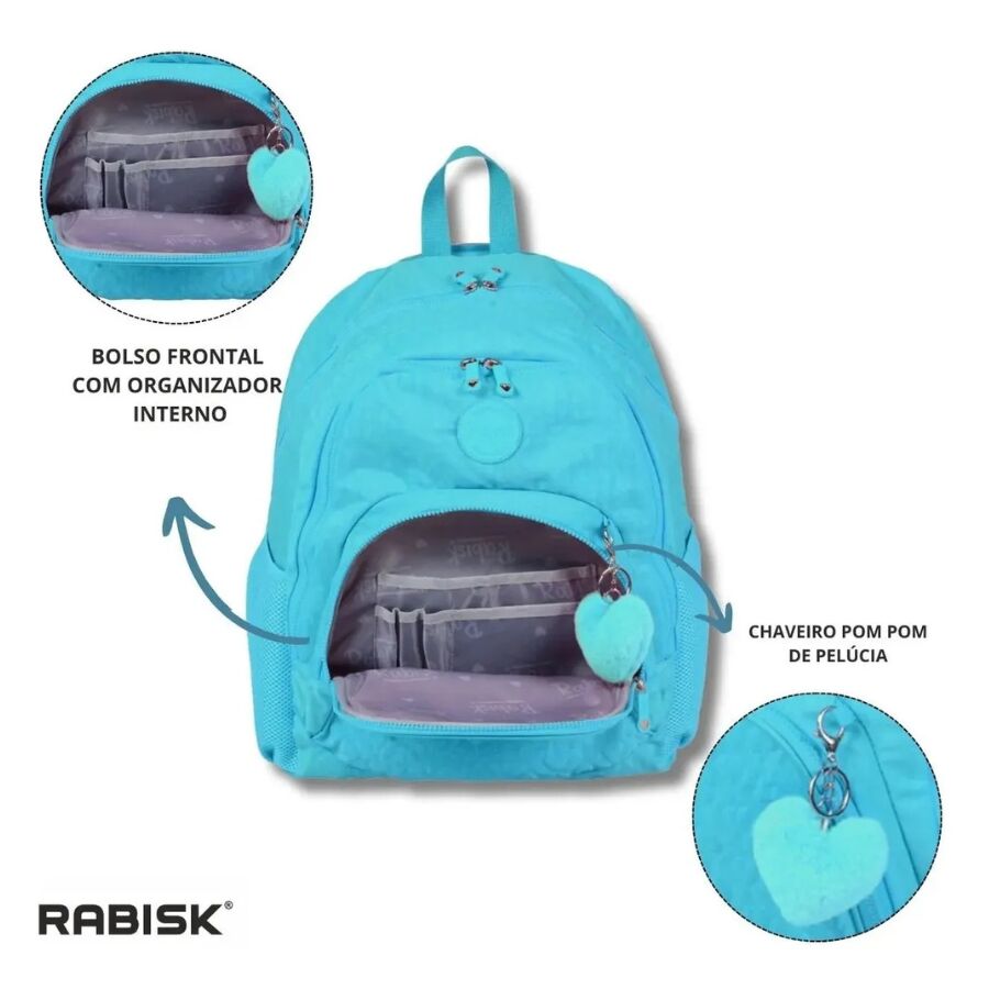 Mochila Rabisk Verde pompom RK4103 - Imagem 2