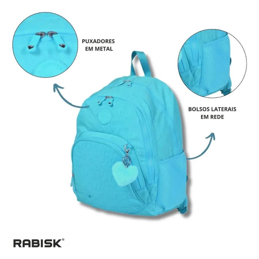 Mochila Rabisk Verde pompom RK4103 - Imagem 4