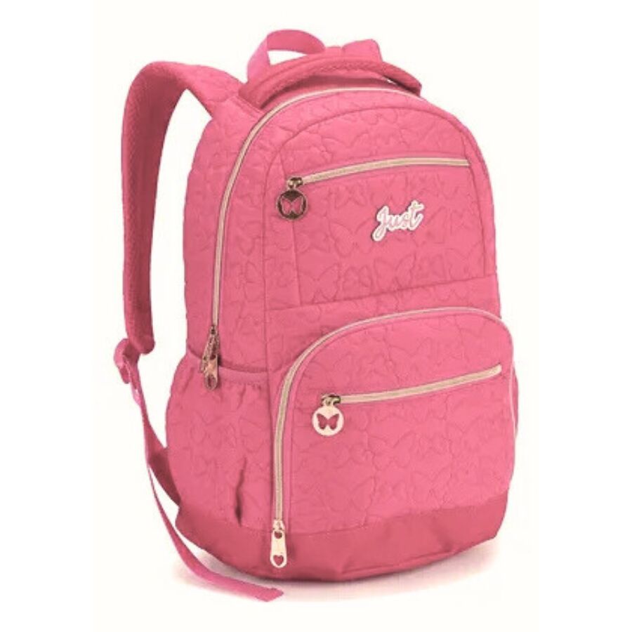mochila denlex casual pink just 2 compartimentos