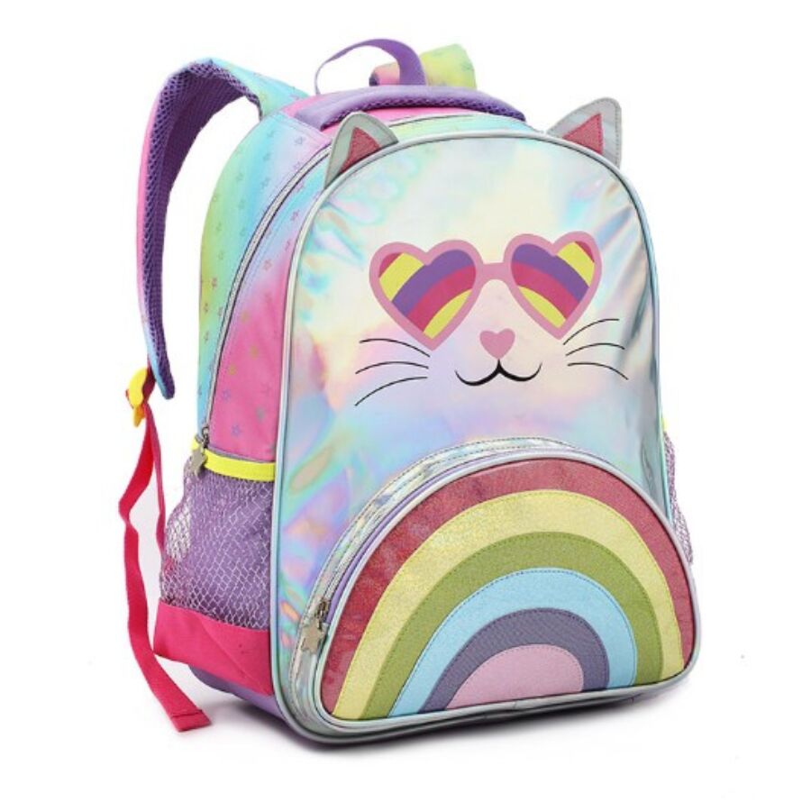 Mochila Infantil P Costas Fem Gatinho DL1448 - Imagem 5