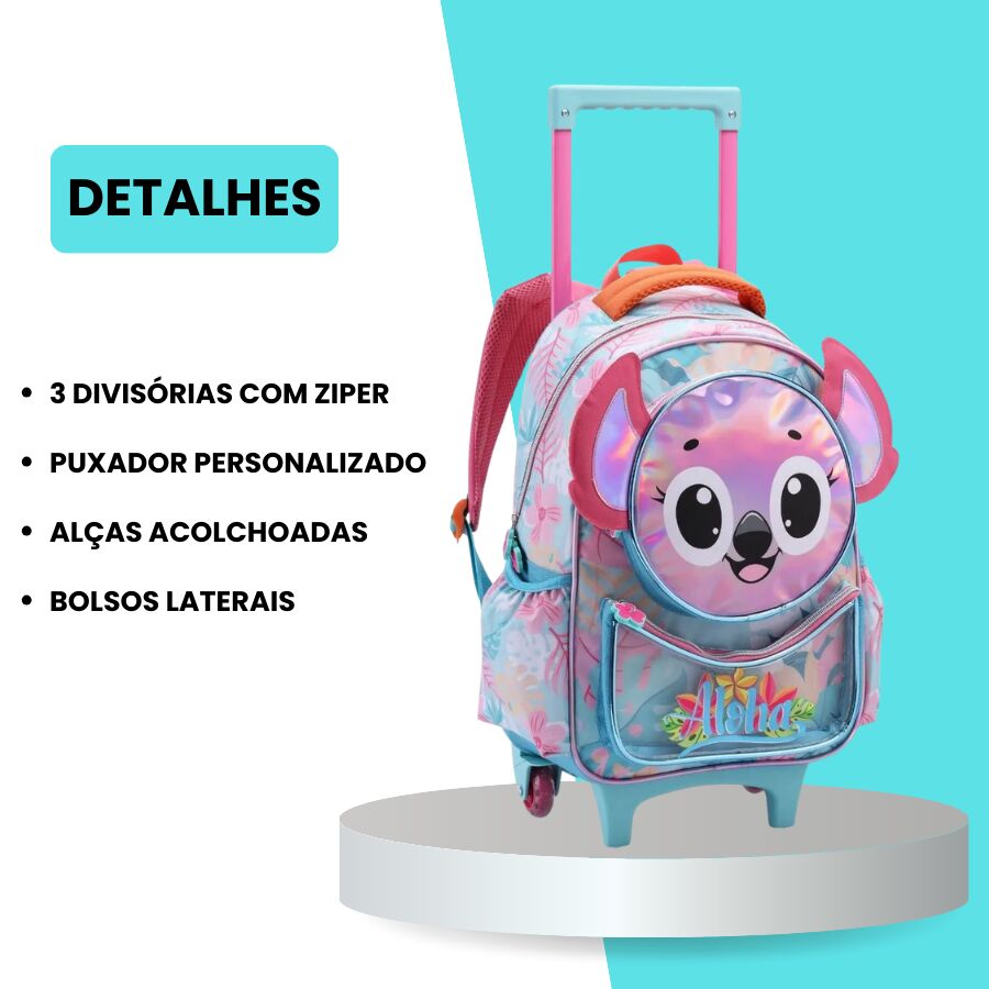 Mochila Denlex Aloha Feminino com Rodas DL2005 - Imagem 4