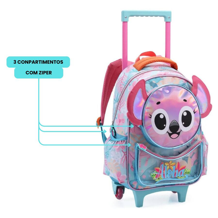 Mochila Denlex Aloha Feminino com Rodas DL2005 - Imagem 3