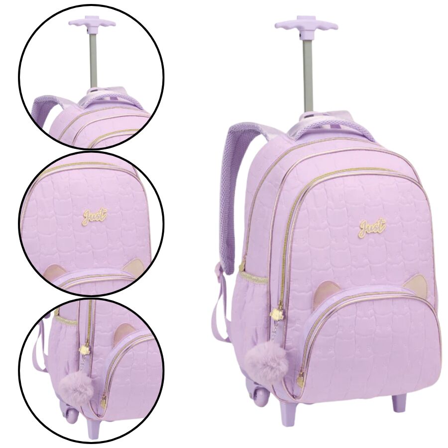 Mochila Denlex Just Gatinhos JT1919 de rodas - Imagem 13