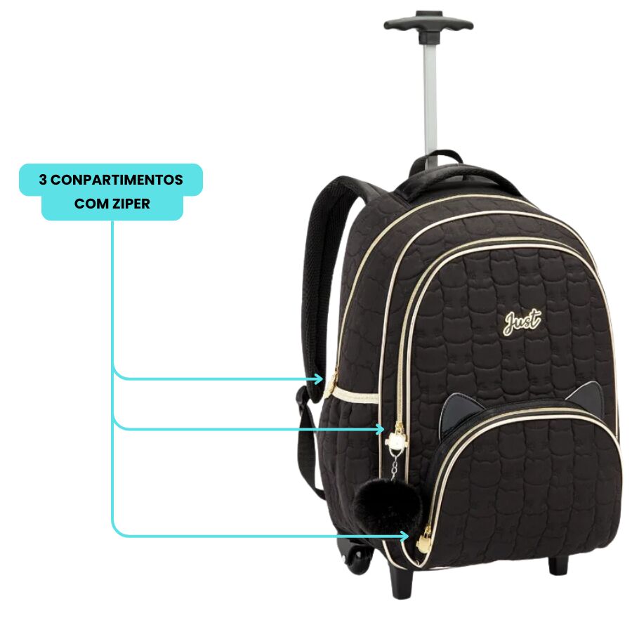 Mochila Denlex Just Gatinhos JT1919 de rodas - Imagem 10