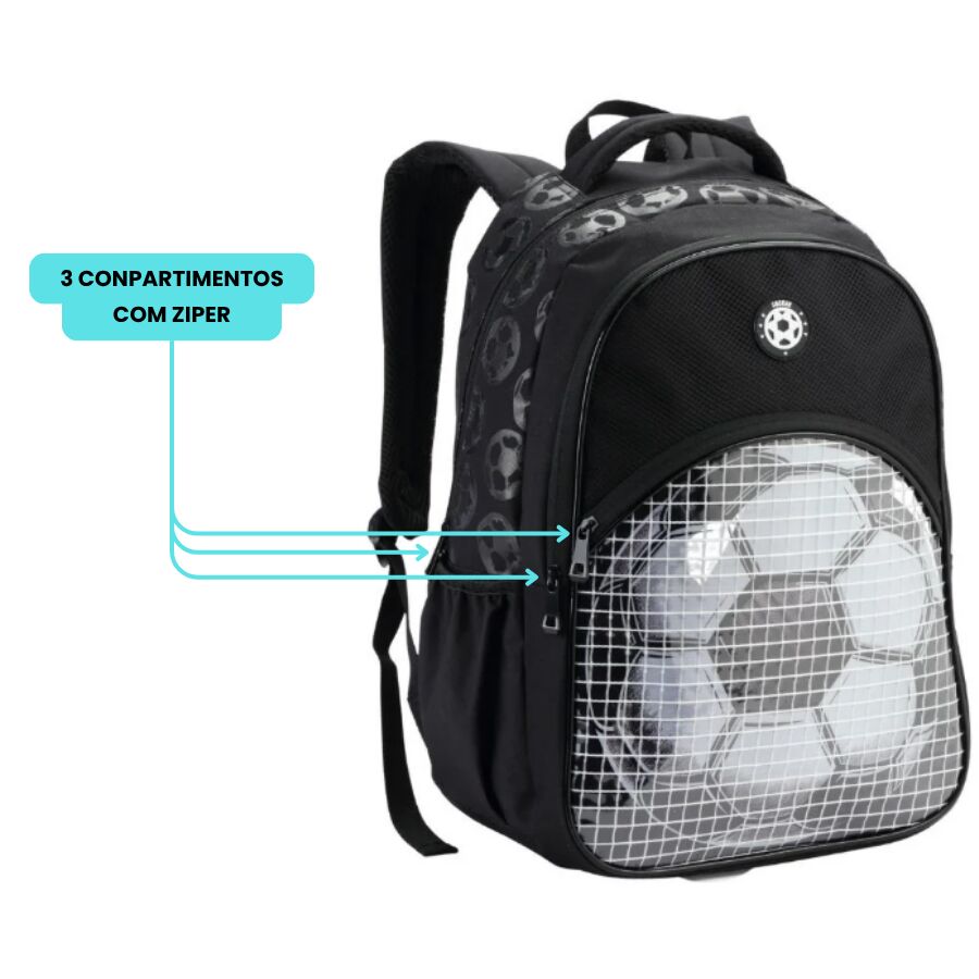 Mochila Infantil Bola denlex DL2084 - Imagem 3