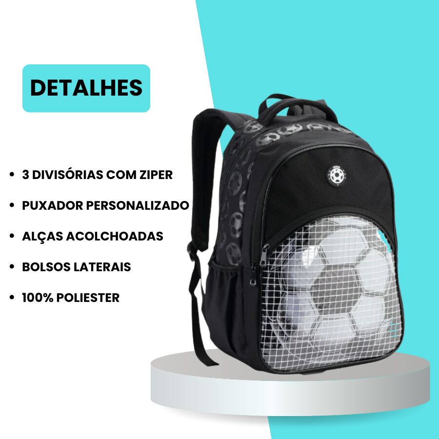 Mochila Infantil Bola denlex DL2084 - Imagem 4