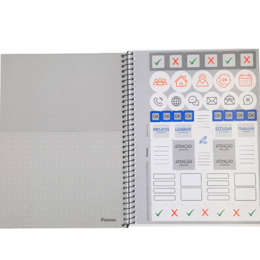 Caderno Gapp 10 Matérias Universitário Foroni 160 Folhas 27,5cm X 20cm X 1,8cm - Imagem 2