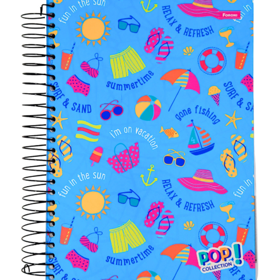Caderno Pop Collection 15 Matérias Universitário Foroni 300 Folhas 27,5cm X 20cm X 2,3cm - Imagem 7