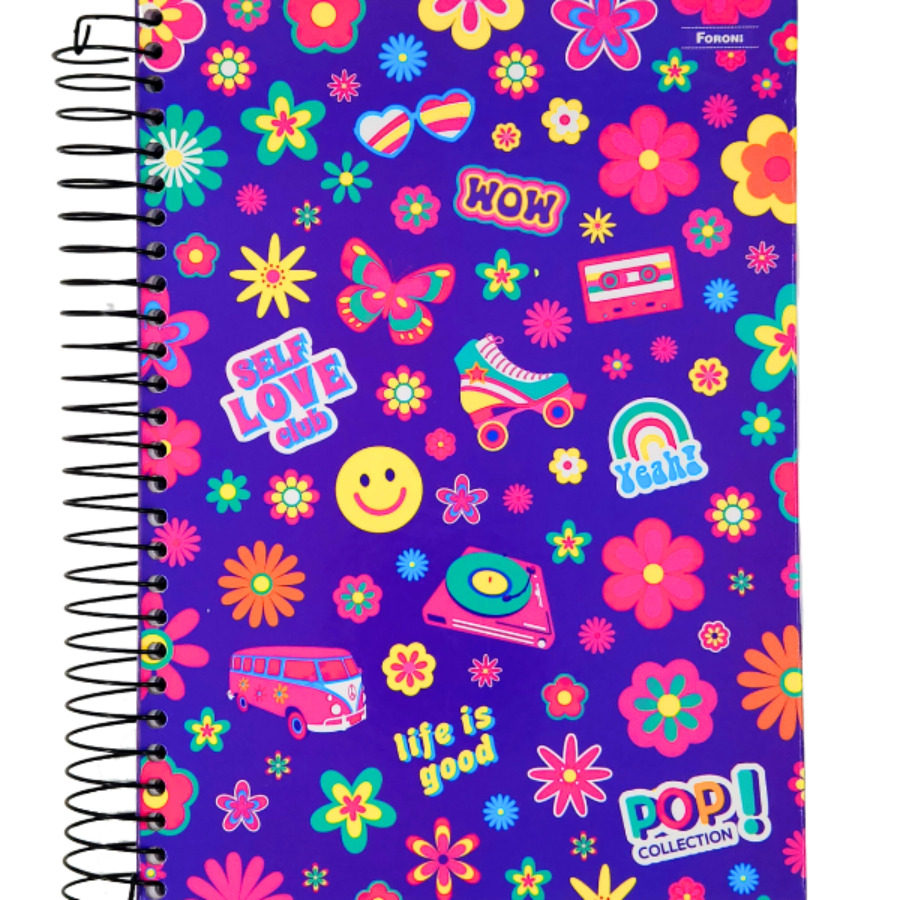Caderno Pop Collection 15 Matérias Universitário Foroni 300 Folhas 27,5cm X 20cm X 2,3cm - Imagem 5