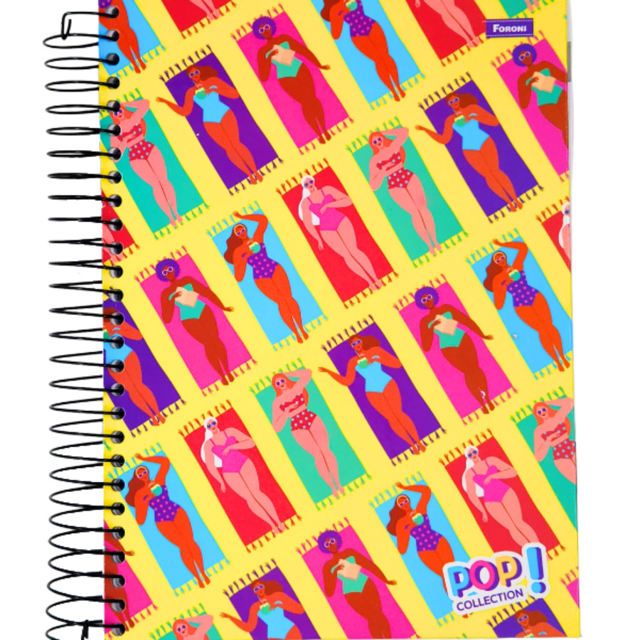 Caderno Pop Collection 15 Matérias Universitário Foroni 300 Folhas 27,5cm X 20cm X 2,3cm - Imagem 3