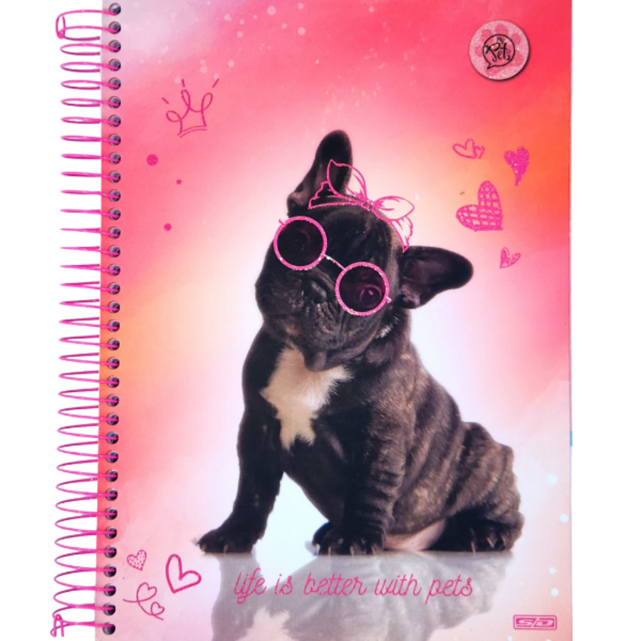Caderno SD My Pets 15 Matérias Universitário 240 Folhas 27,5cm X 20cm X 2,3cm - Imagem 4
