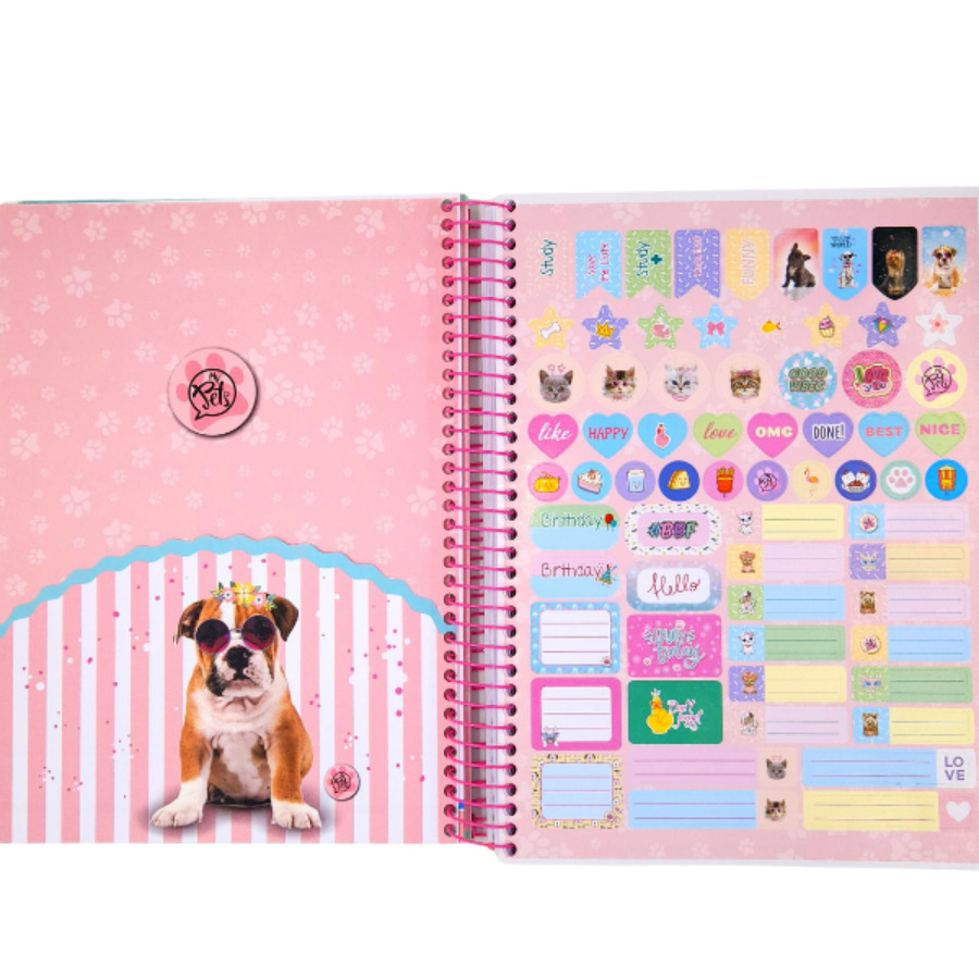 Caderno SD My Pets 15 Matérias Universitário 240 Folhas 27,5cm X 20cm X 2,3cm - Imagem 5