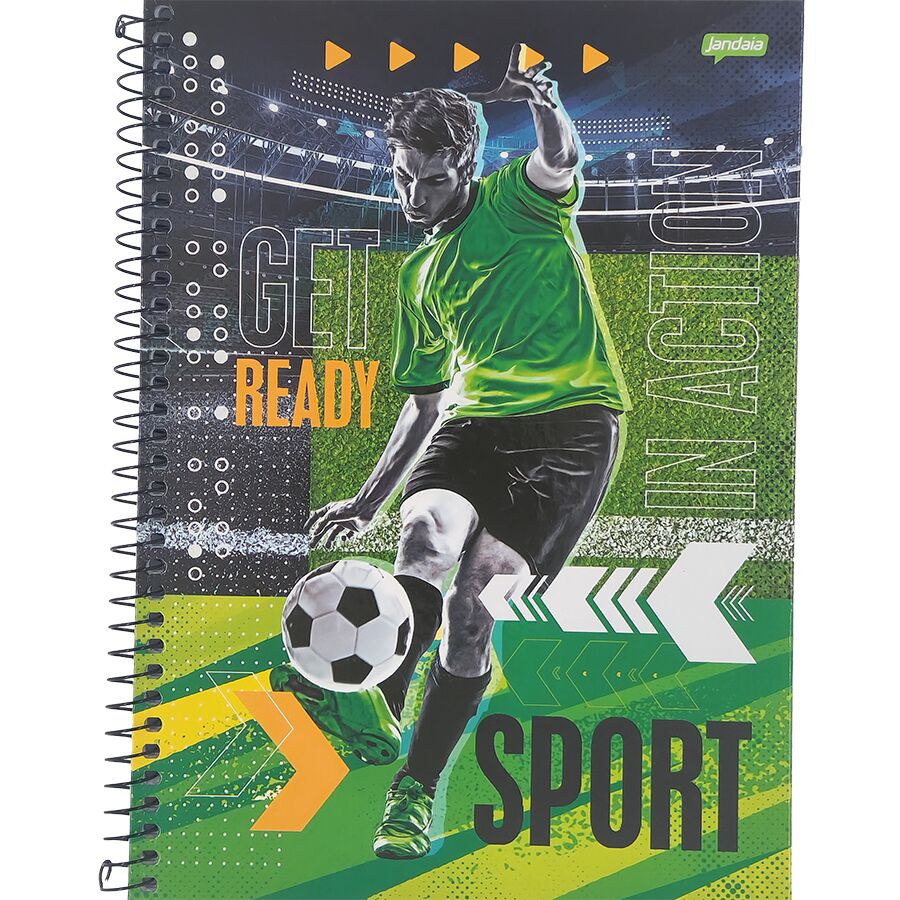 Caderno Sport 15 matérias 240 folhas universitário Jandaia 27,5cm x 20cm x 2,1cm - Imagem 3