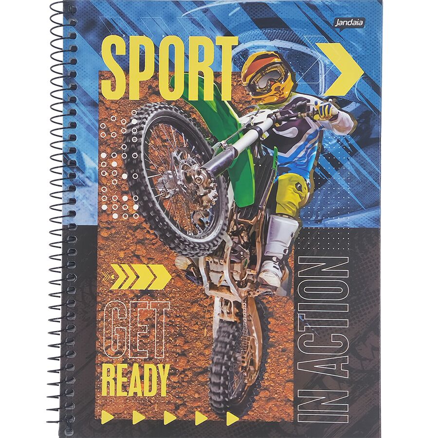 Caderno Sport 15 matérias 240 folhas universitário Jandaia 27,5cm x 20cm x 2,1cm