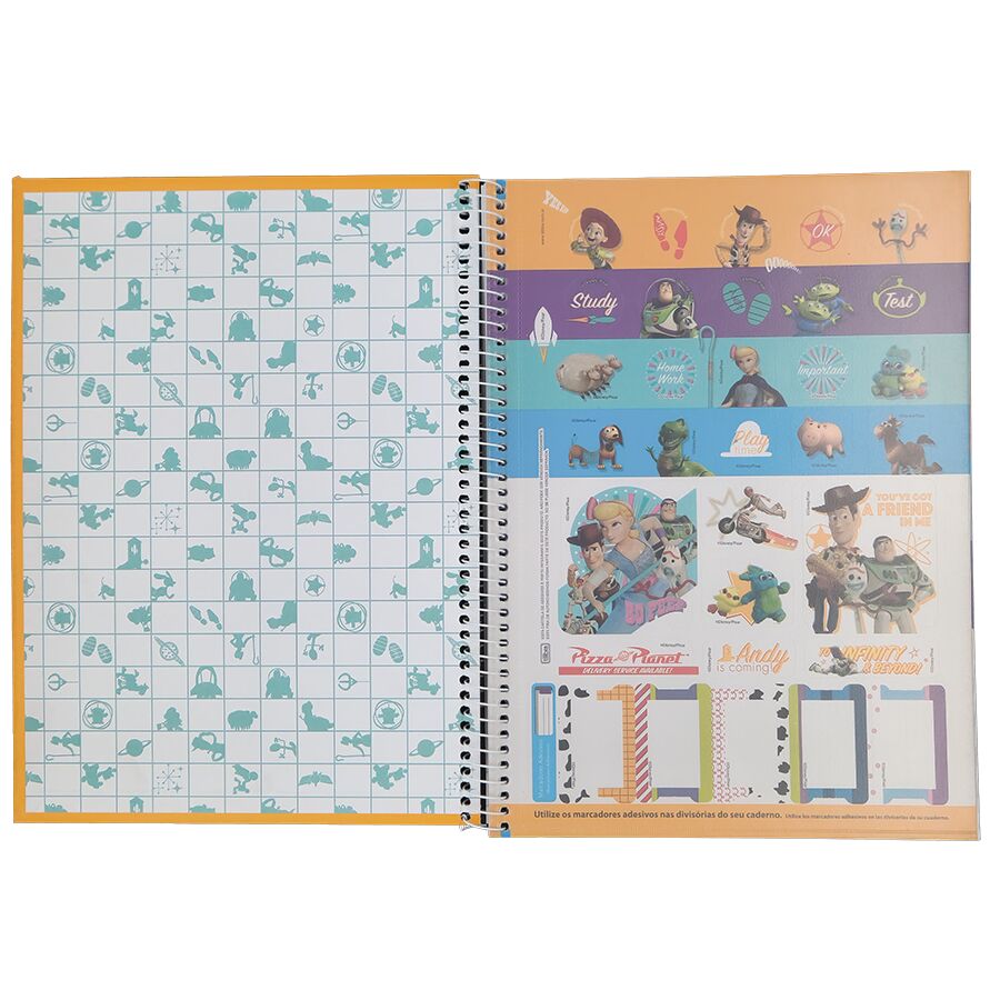 Caderno Tilibra Toy Story 1 matéria 80 folhas universitário 27,5cm x 20cm x 1,2cm - Imagem 3