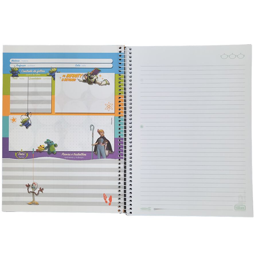 Caderno Tilibra Toy Story 1 matéria 80 folhas universitário 27,5cm x 20cm x 1,2cm - Imagem 2