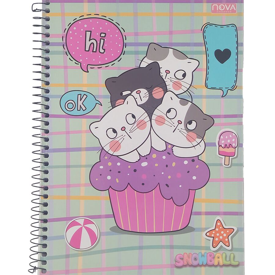 Caderno Nova Snowball 1 matéria universitário 80 folhas 27,5cm x 20cm x 1,2cm - Imagem 5