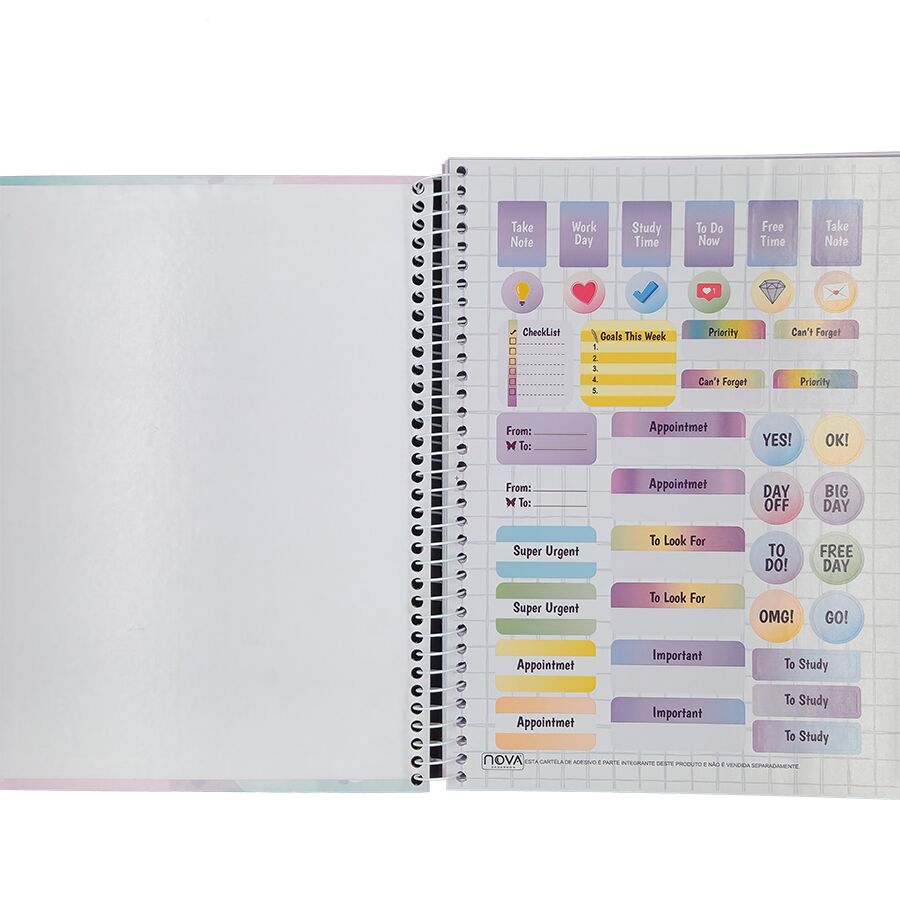 Caderno Nova Amei 10 matérias universitário 160 folhas 27,5cm x 20cm x 1,8cm - Imagem 4