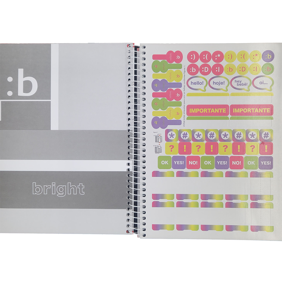 Caderno Bright 10 matérias universitário Jandaia 160 folhas 27,5cm x 20cm x 1,8cm - Imagem 5