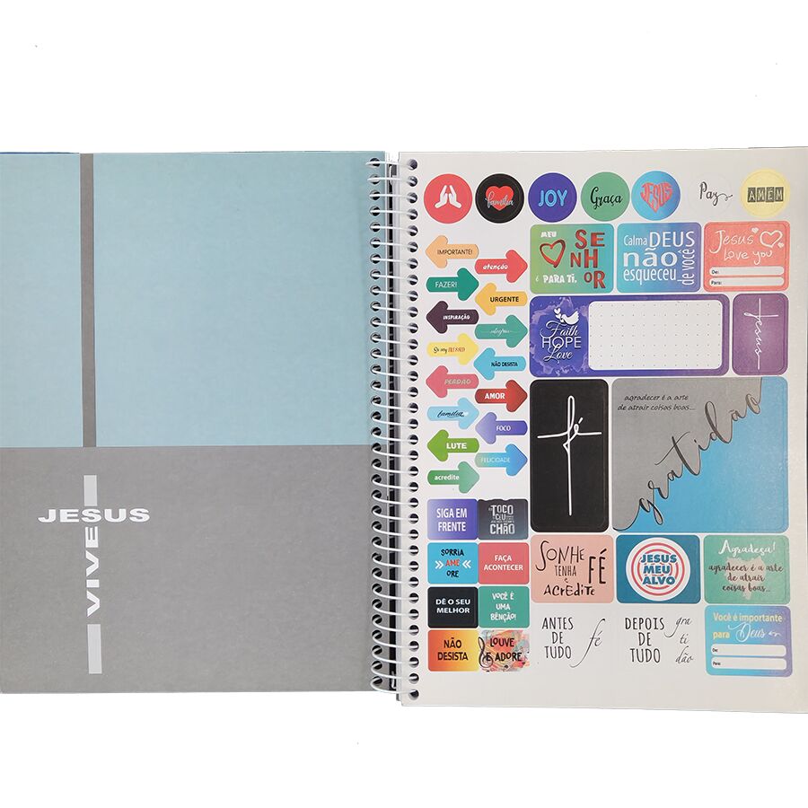 Caderno SD Jesus Cristo 10 matérias universitário 160 folhas 27,5cm x 20cm x 1,8cm - Imagem 3