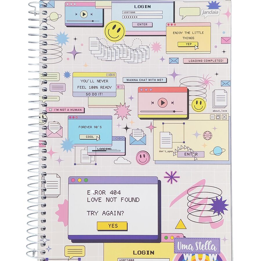 Caderno Jandaia Uma Stella 10 matérias universitário 160 folhas 27,5cm x 20cm x 1,8cm - Imagem 7