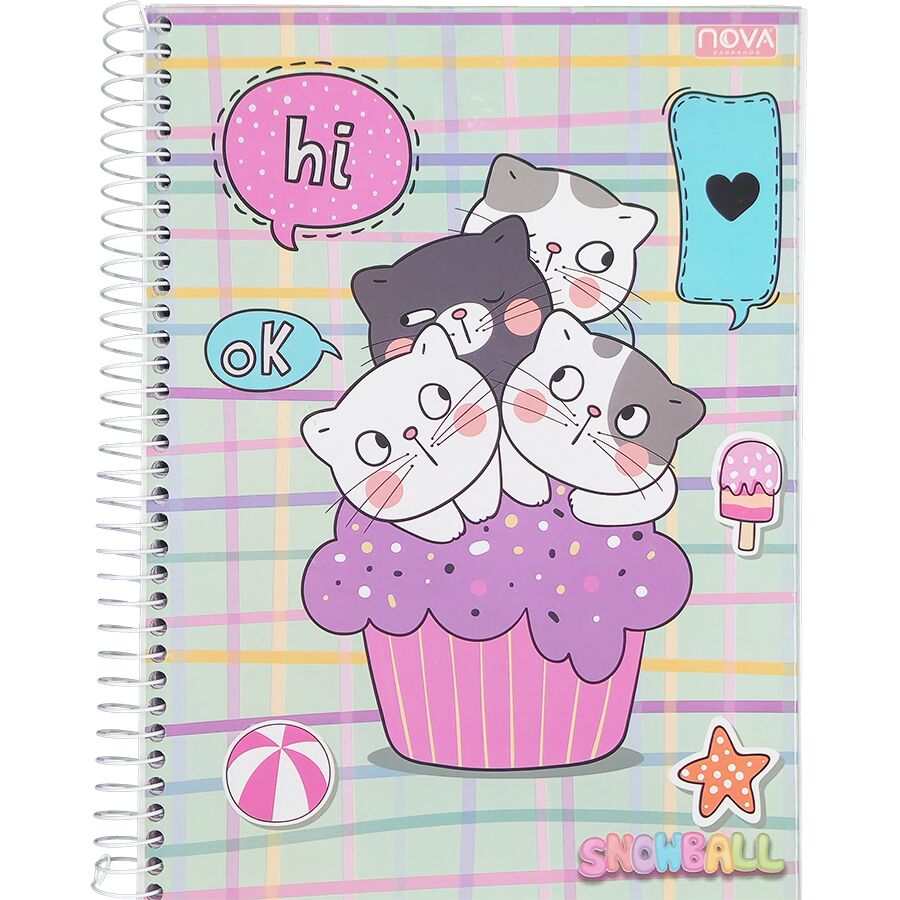 Caderno Nova Snowball 10 matérias universitário 160 folhas 27,5cm x 20cm x 1,8cm - Imagem 7