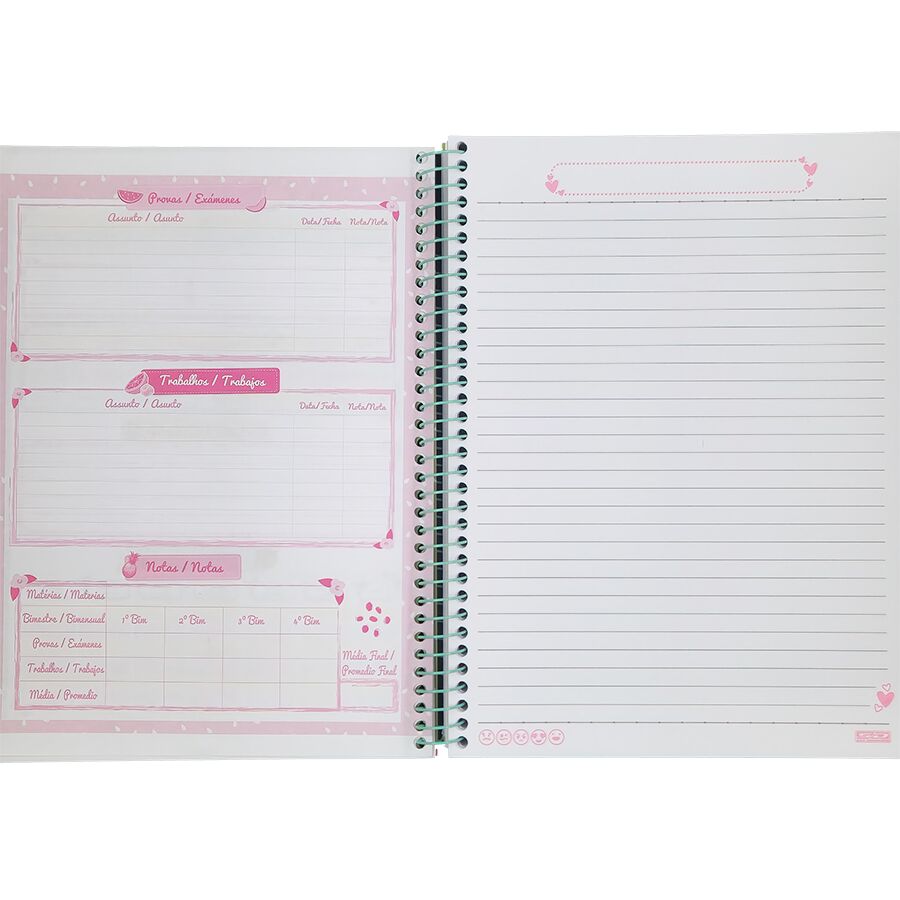 Caderno SD Fru Fru 10 matérias universitário 160 folhas 27,5cm x 20cm x 1,8cm - Imagem 2
