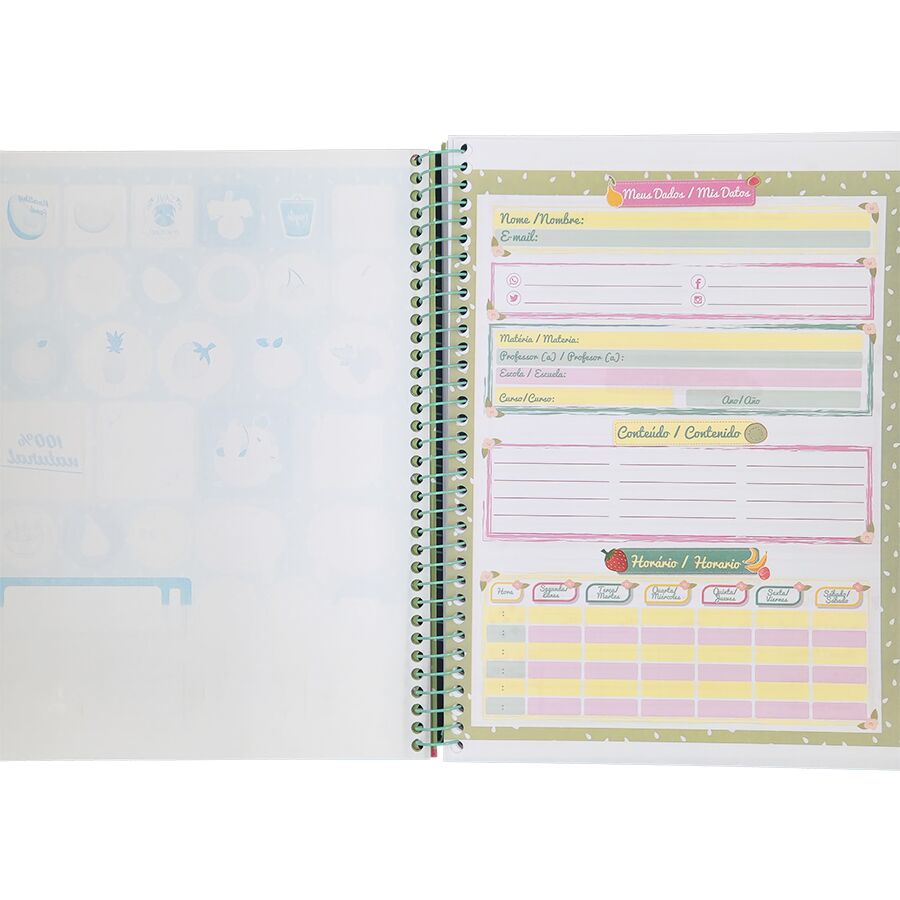 Caderno SD Fru Fru 10 matérias universitário 160 folhas 27,5cm x 20cm x 1,8cm - Imagem 6