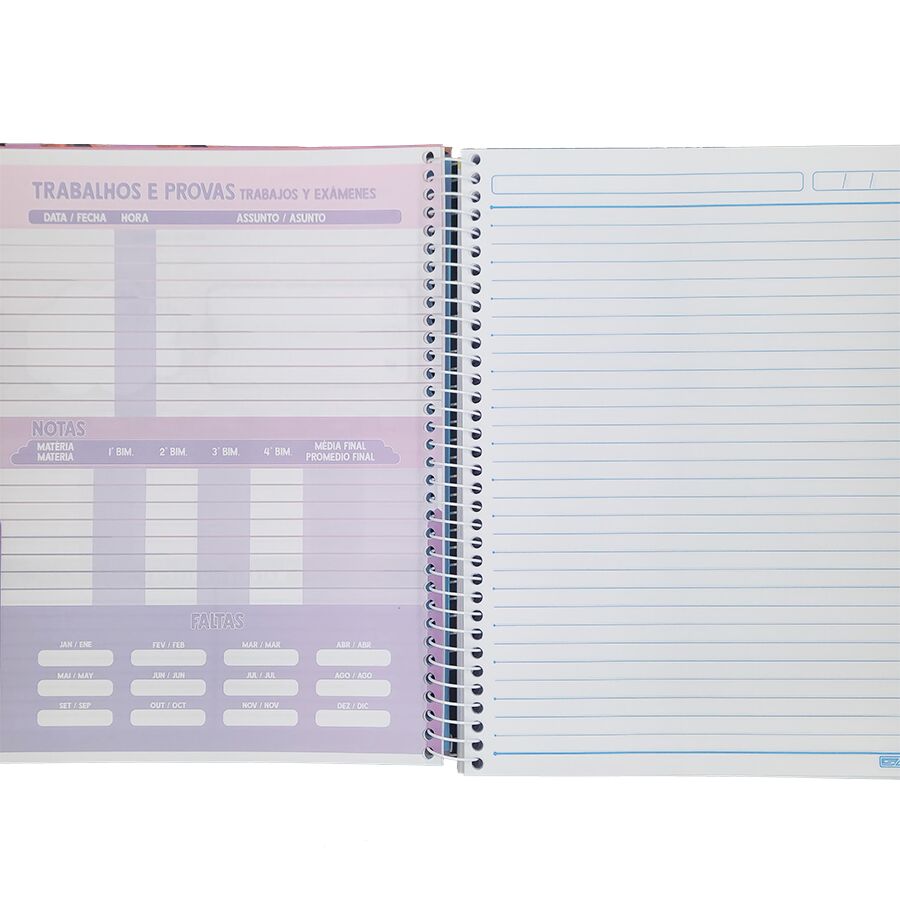 Caderno SD Pet Net 10 matérias universitário 160 folhas 27,5cm x 20cm x 1,8cm - Imagem 7